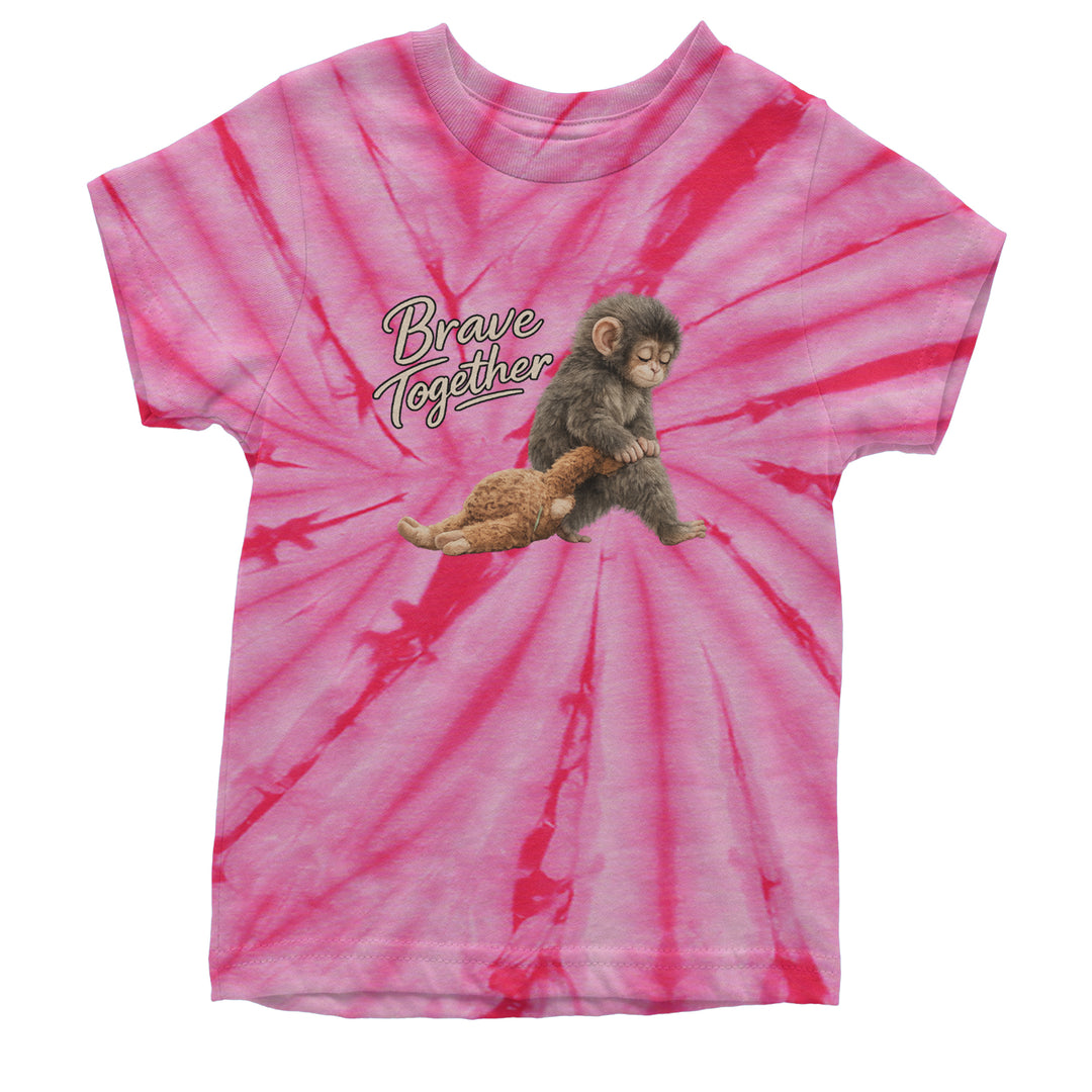 Punch Brave Together Stuffed Animal Youth T-shirt Tie-Dye Spider Pink