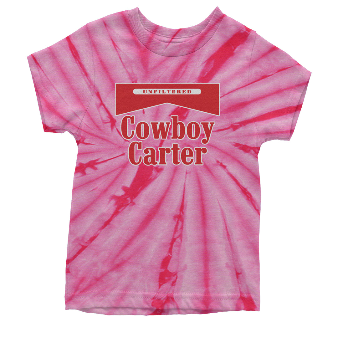 Cowboy Karter Country Act Two Youth T-shirt Tie-Dye Spider Pink