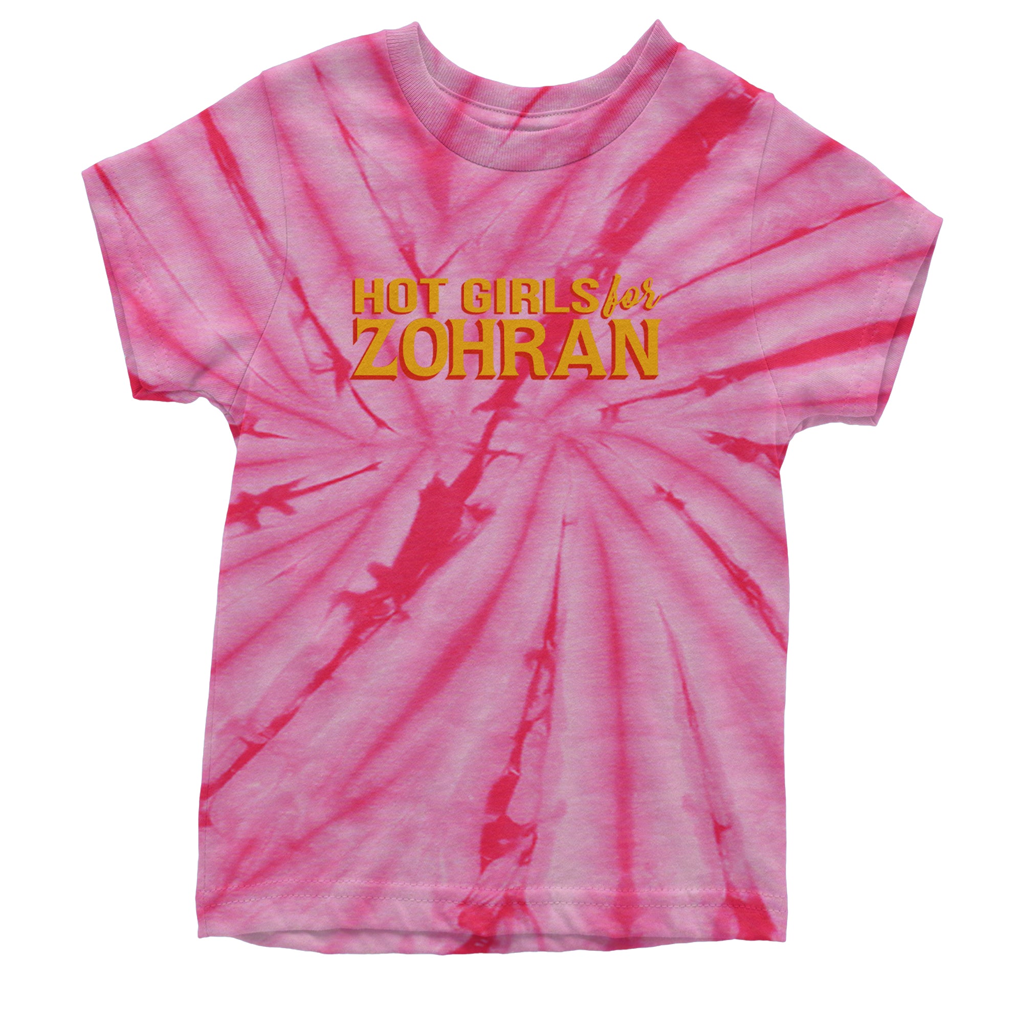 Hot Girls for Zohran Meme Youth T-shirt Tie-Dye Spider Pink
