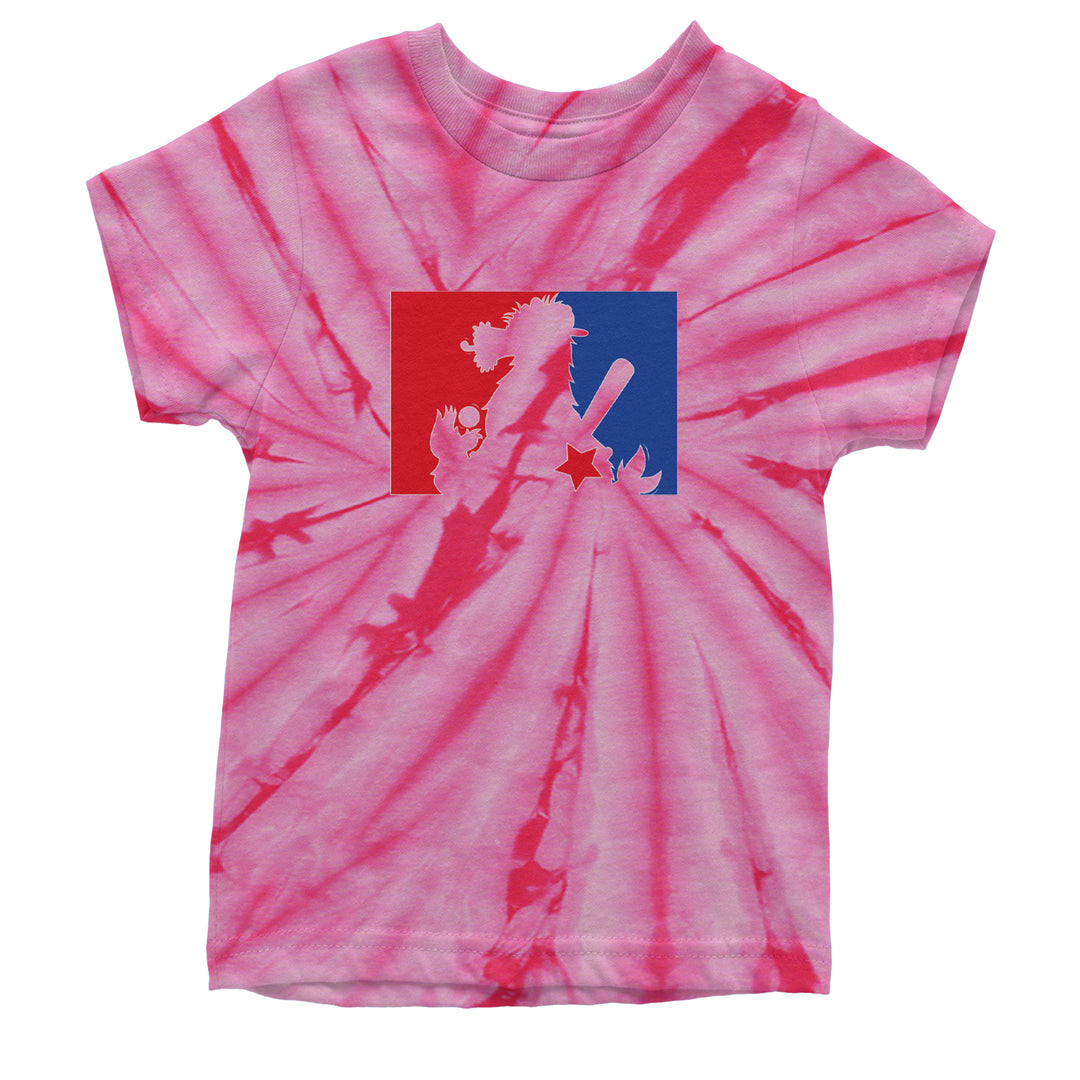 Philly Baseball Phan Youth T-shirt Tie-Dye Spider Pink
