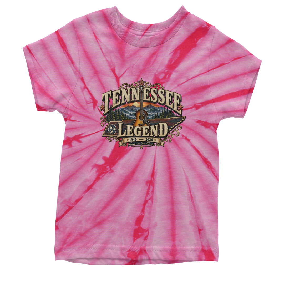 Tennessee Legend Country Music Dolly Youth T-shirt Tie-Dye Spider Pink