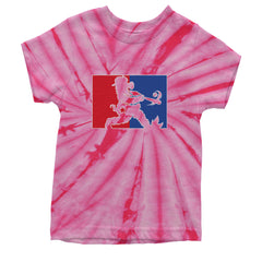 Batter Up Philly Baseball Phan Youth T-shirt Tie-Dye Spider Pink