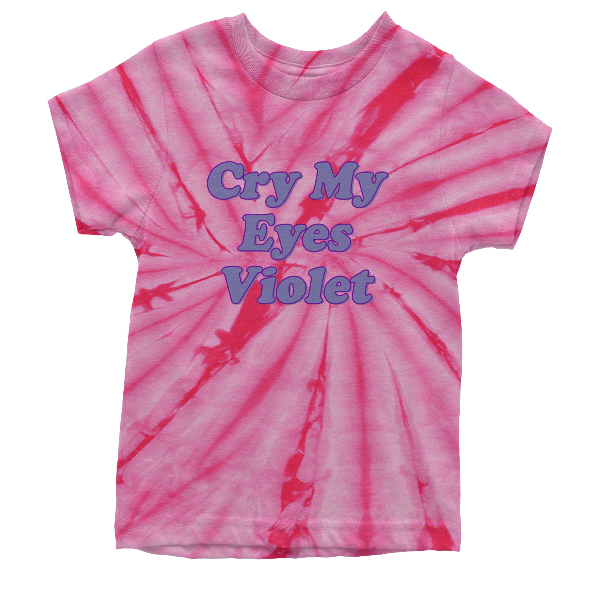 Cry My Eyes Violet Drama Queen Youth T-shirt Tie-Dye Spider Pink