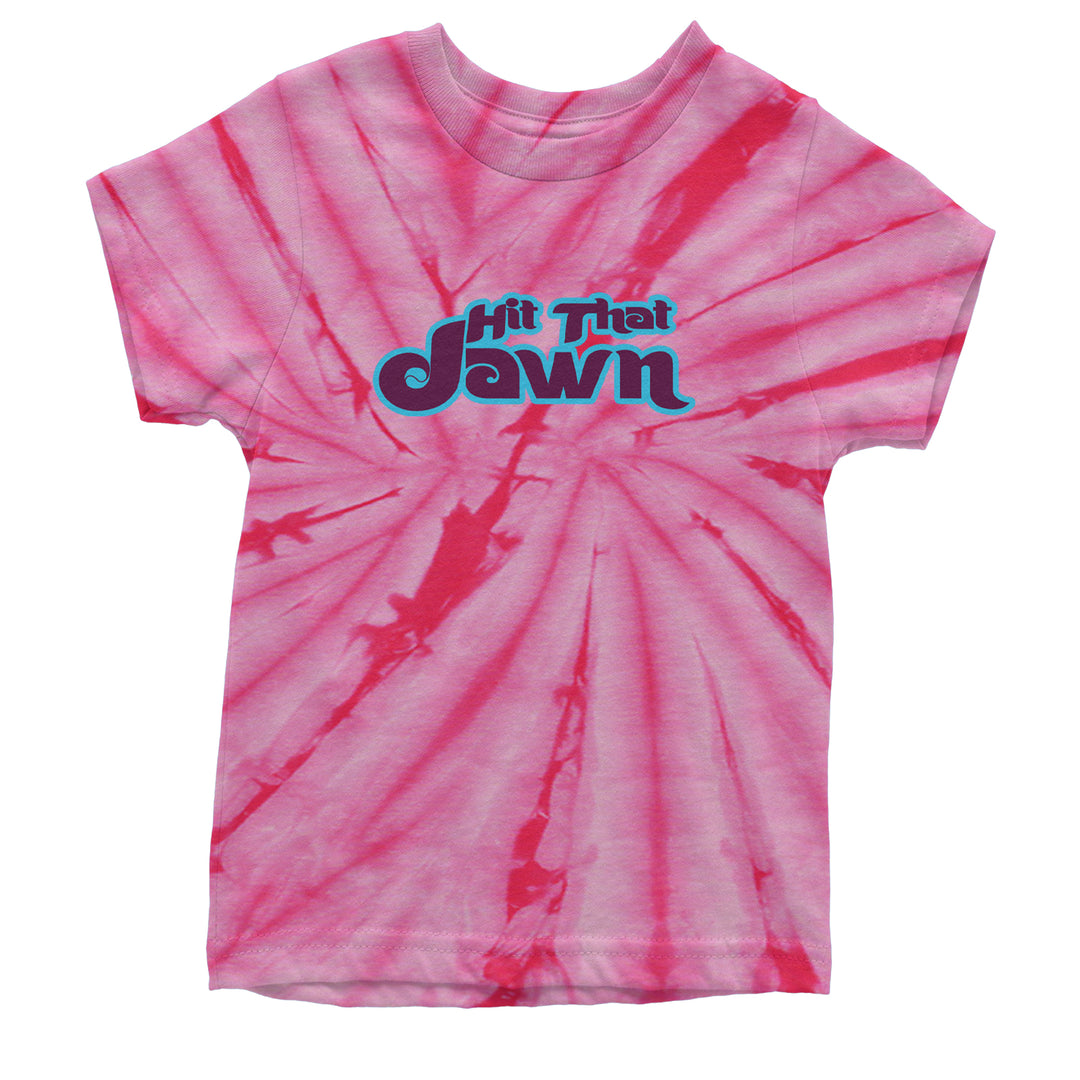 Hit That Jawn Philly Baseball graphic on Kids' Heavyweight Cotton T-Shirt in Tie-Dye Spider Pink