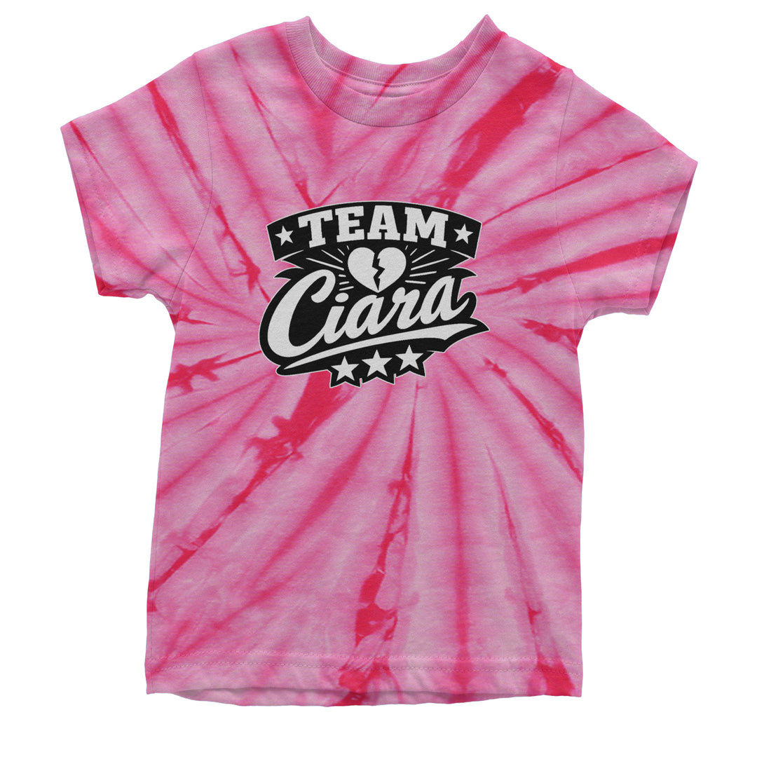 Team Ciara Scamanda Broken Heart Youth T-shirt Tie-Dye Spider Pink