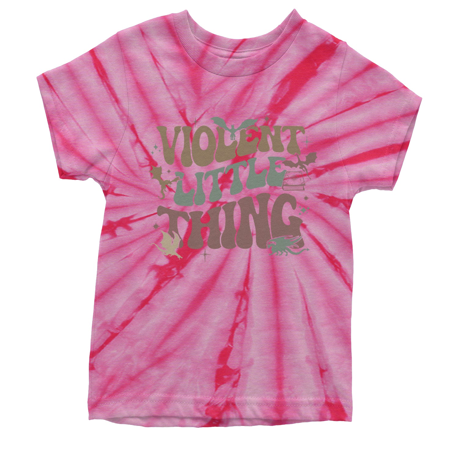 Violent Little Thing Dragon Youth T-shirt Tie-Dye Spider Pink