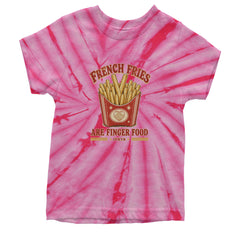 French Fries Are Finger Food IYKYK Youth T-shirt Tie-Dye Spider Pink
