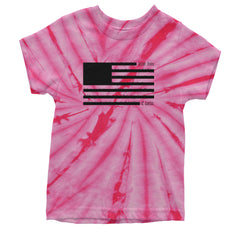 Redacted American Flag Youth T-shirt Tie-Dye Spider Pink
