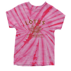 Lotus Hotel and Casino Youth T-shirt Tie-Dye Spider Pink