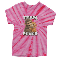 Team Punch Panchi-kun Monkey Youth T-shirt Tie-Dye Spider Pink
