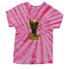 Hoist The Cone Pittsburgh Pride Youth T-shirt Tie-Dye Spider Pink