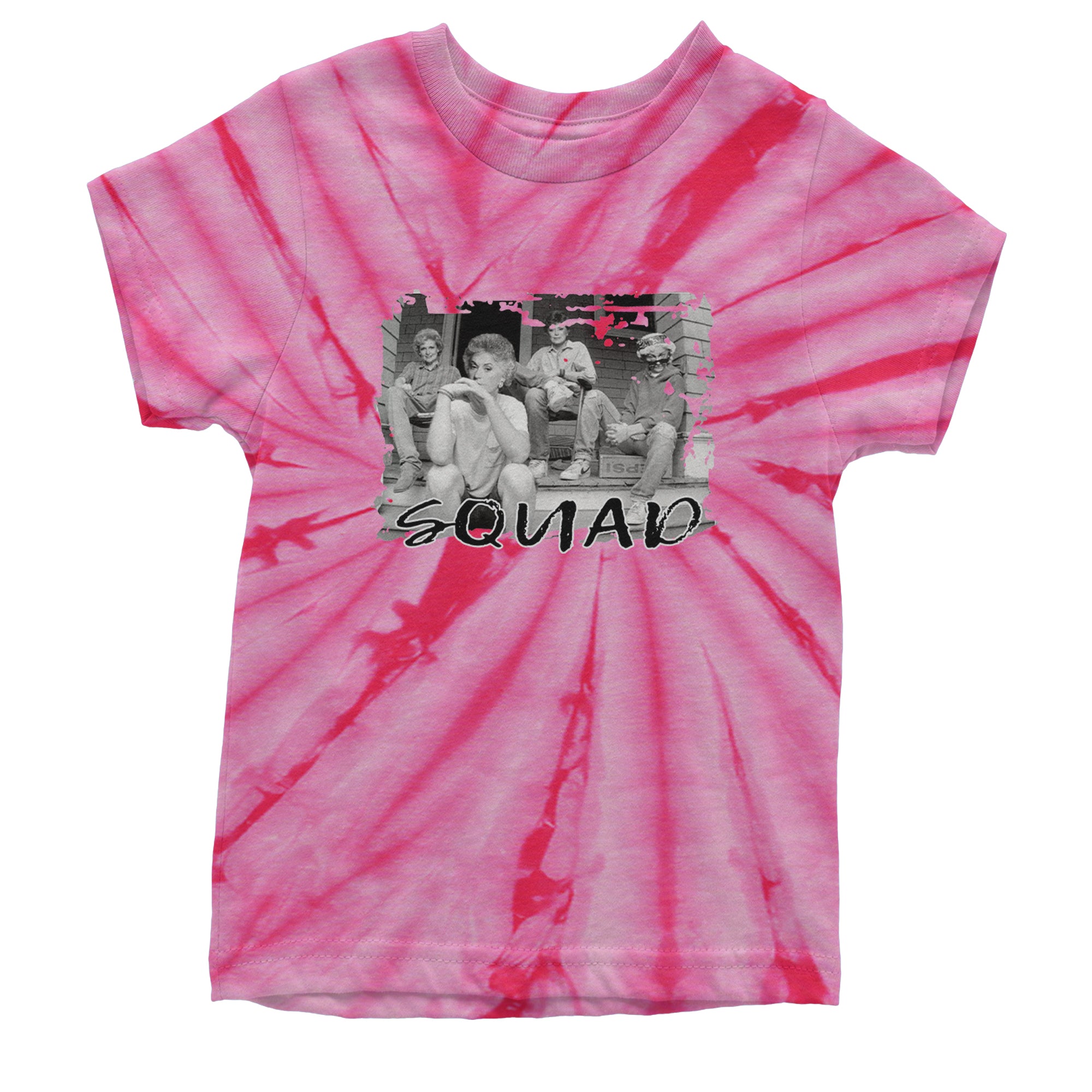 Squad Golden Girls Youth T-shirt Tie-Dye Spider Pink