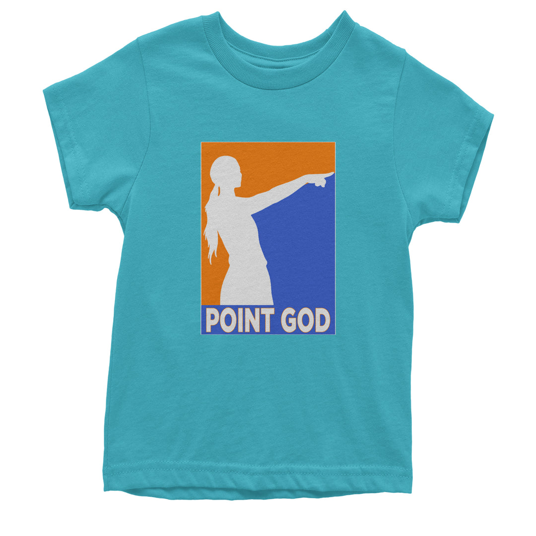 Point God Cunningham Basketball Pointing Meme  Youth T-shirt Teal