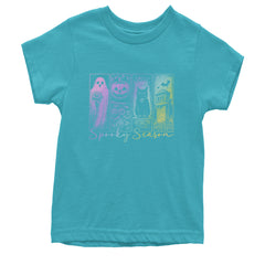 Spooky Season Cute Pastel Halloween Design Youth T-shirt Teal