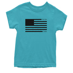 Redacted American Flag Youth T-shirt Teal