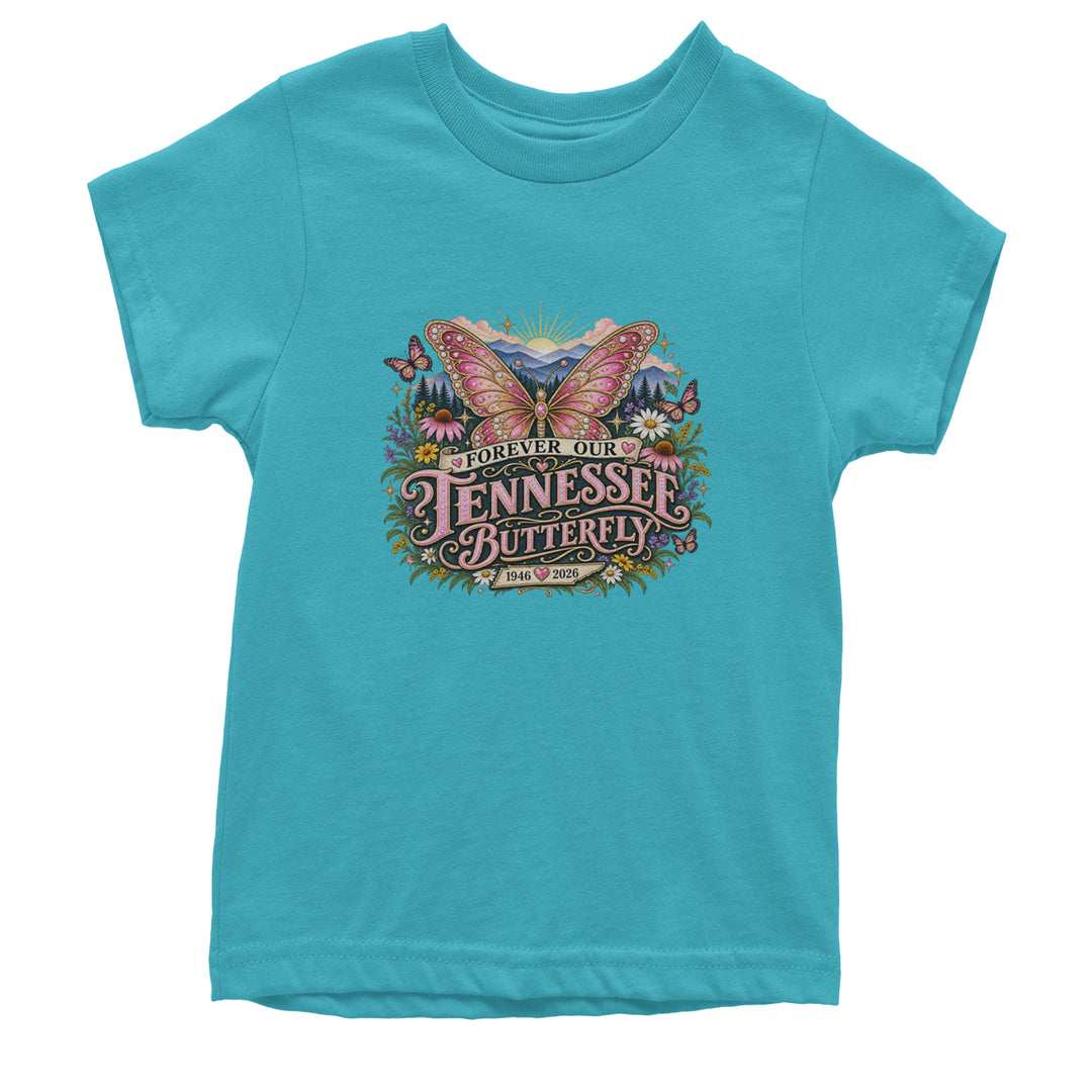 Forever Our Tennessee Butterfly Dolly Youth T-shirt Teal