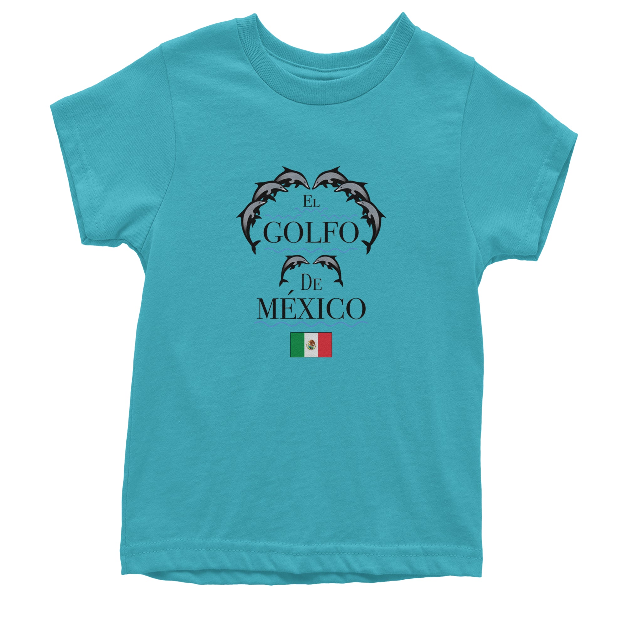 El Golfo De Mexico Dancing Dolphins Youth T-shirt Teal