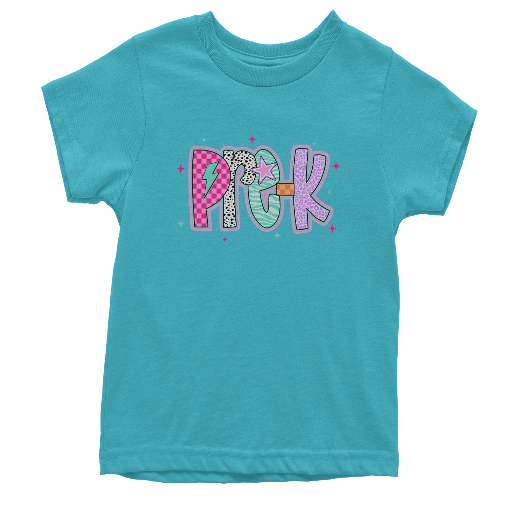 Pre-K Party Time Colorful Back to School Youth T-shirt Teal