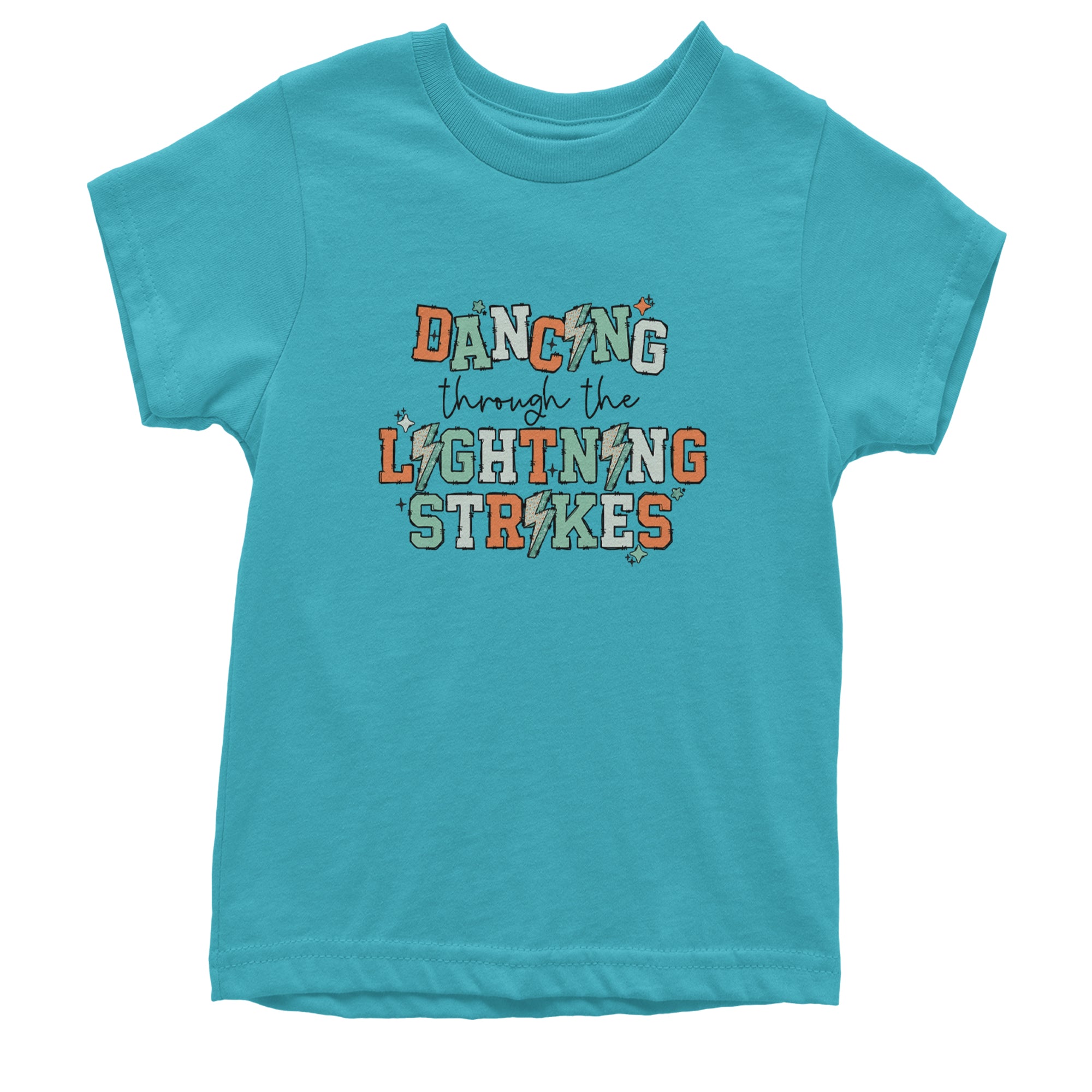 Dancing Through The Lightning Strikes Youth T-shirt Teal