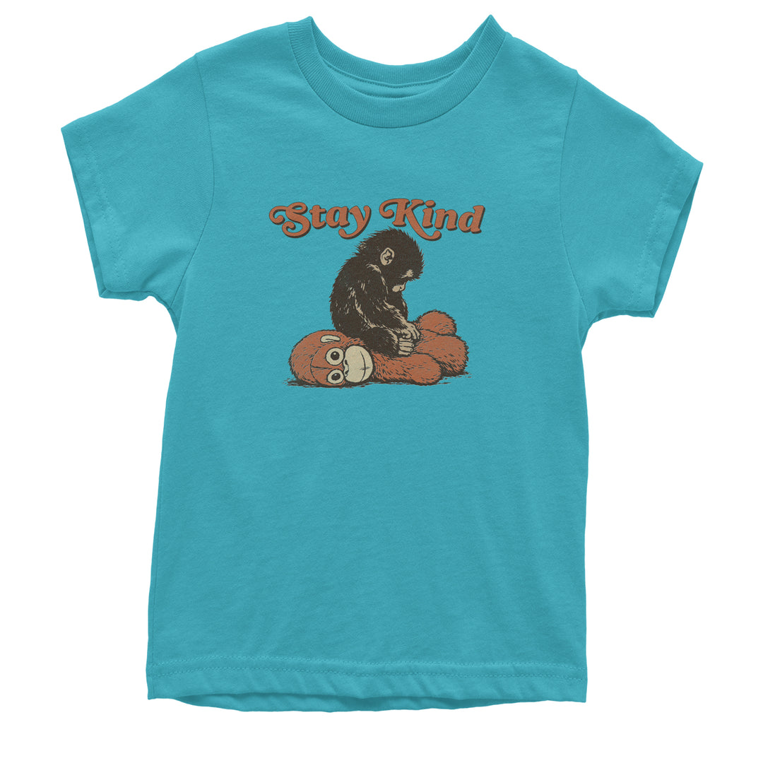 Punch Stay Kind Macaque Youth T-shirt Teal