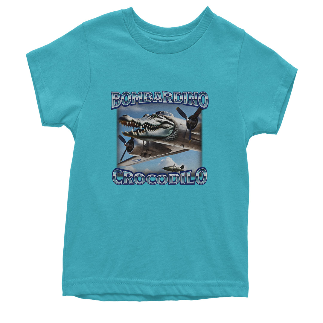 Bombardino Crocodilo Brainrot Youth T-shirt Teal