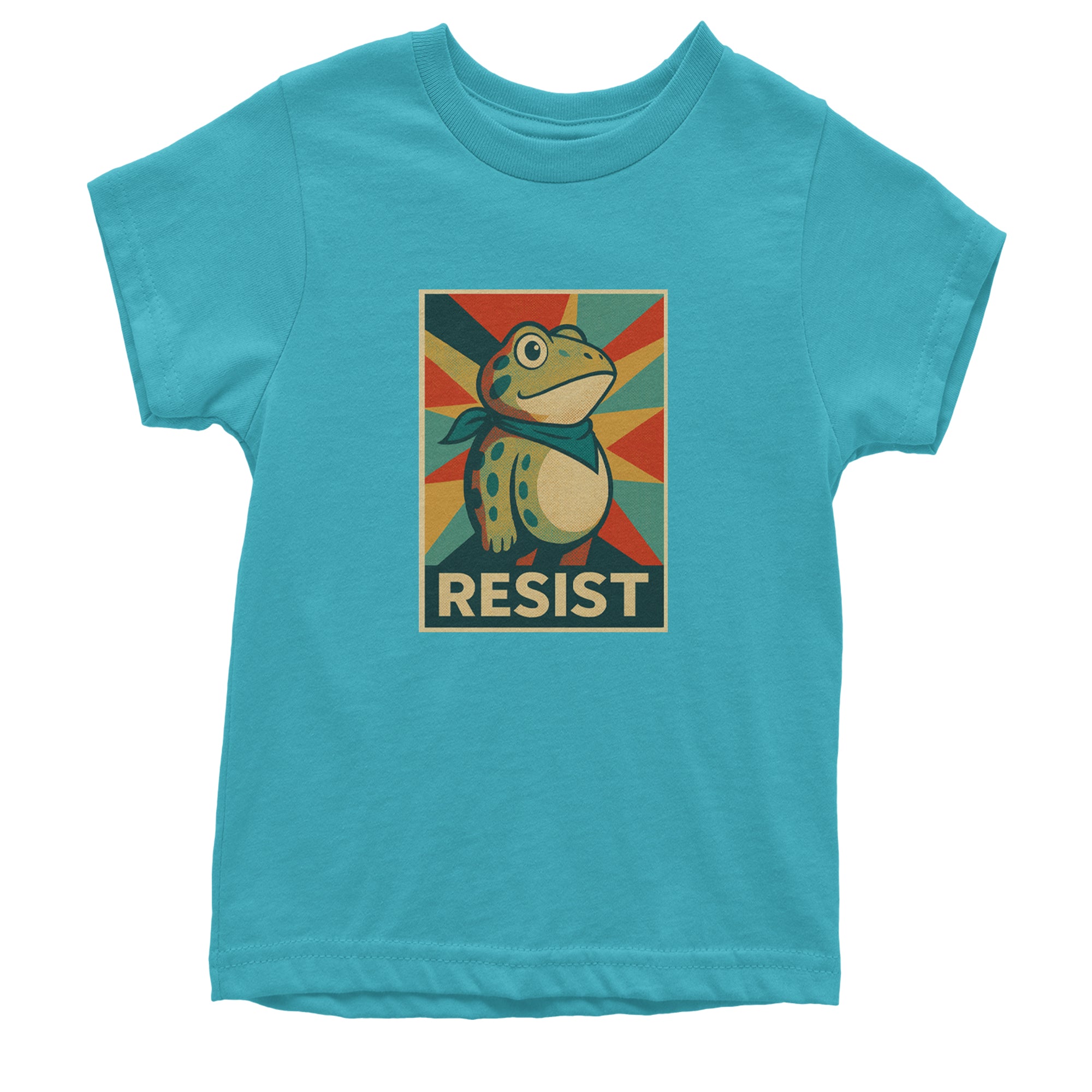 Resist Portland Protest Frog Youth T-shirt Teal