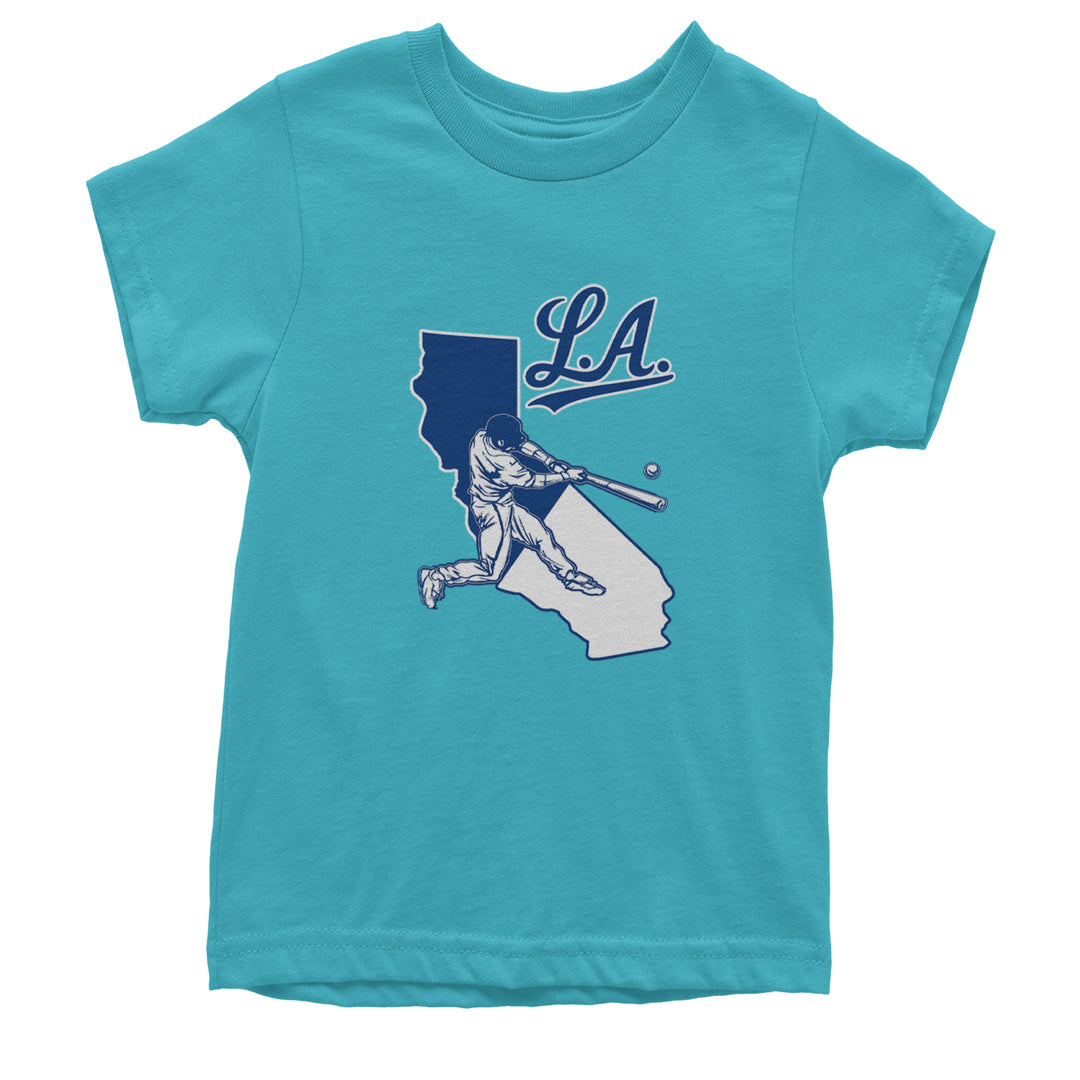 Los Angeles Baseball Batter Up Youth T-shirt Teal