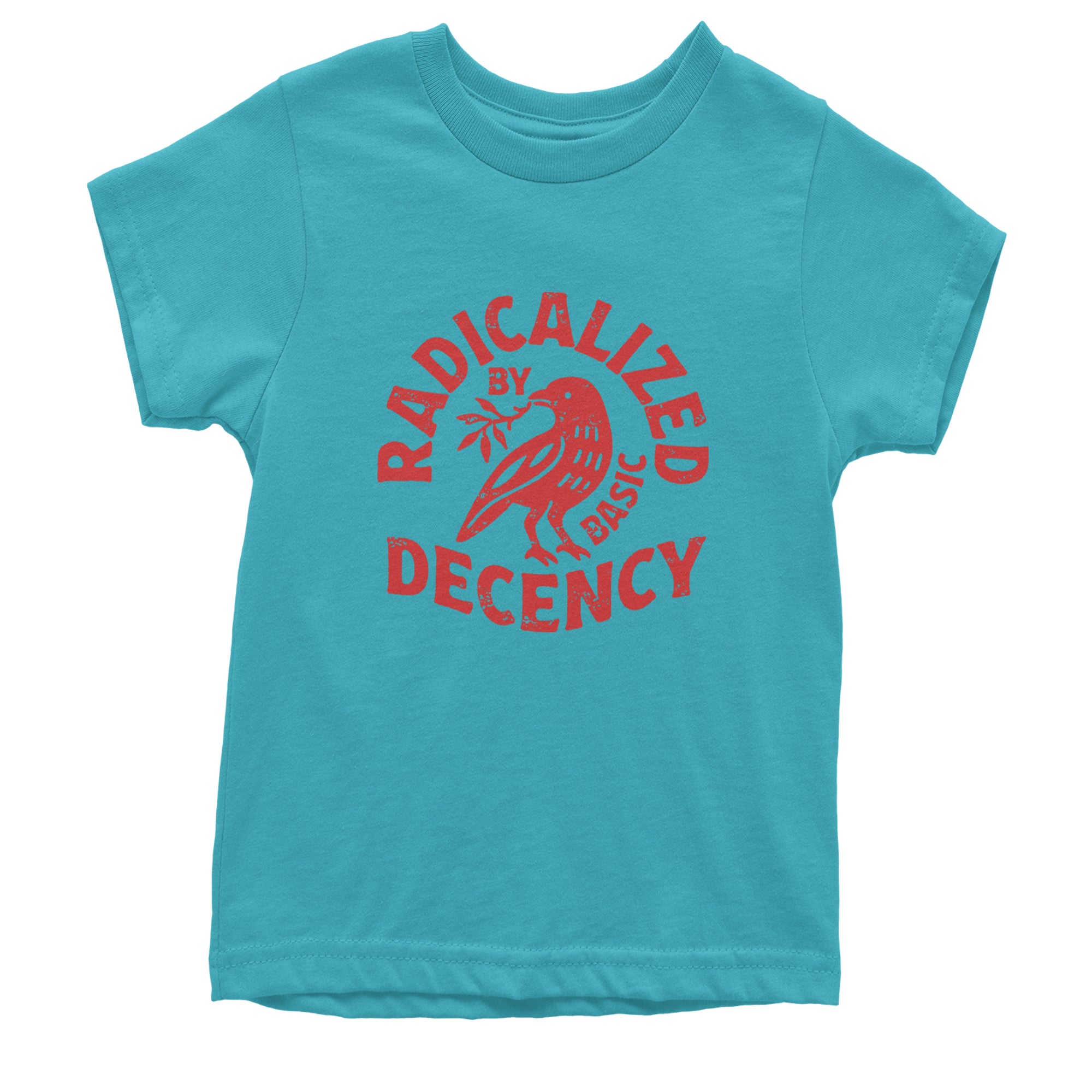 Radicalized by Basic Decency Dove Protest Statement Youth T-shirt Teal