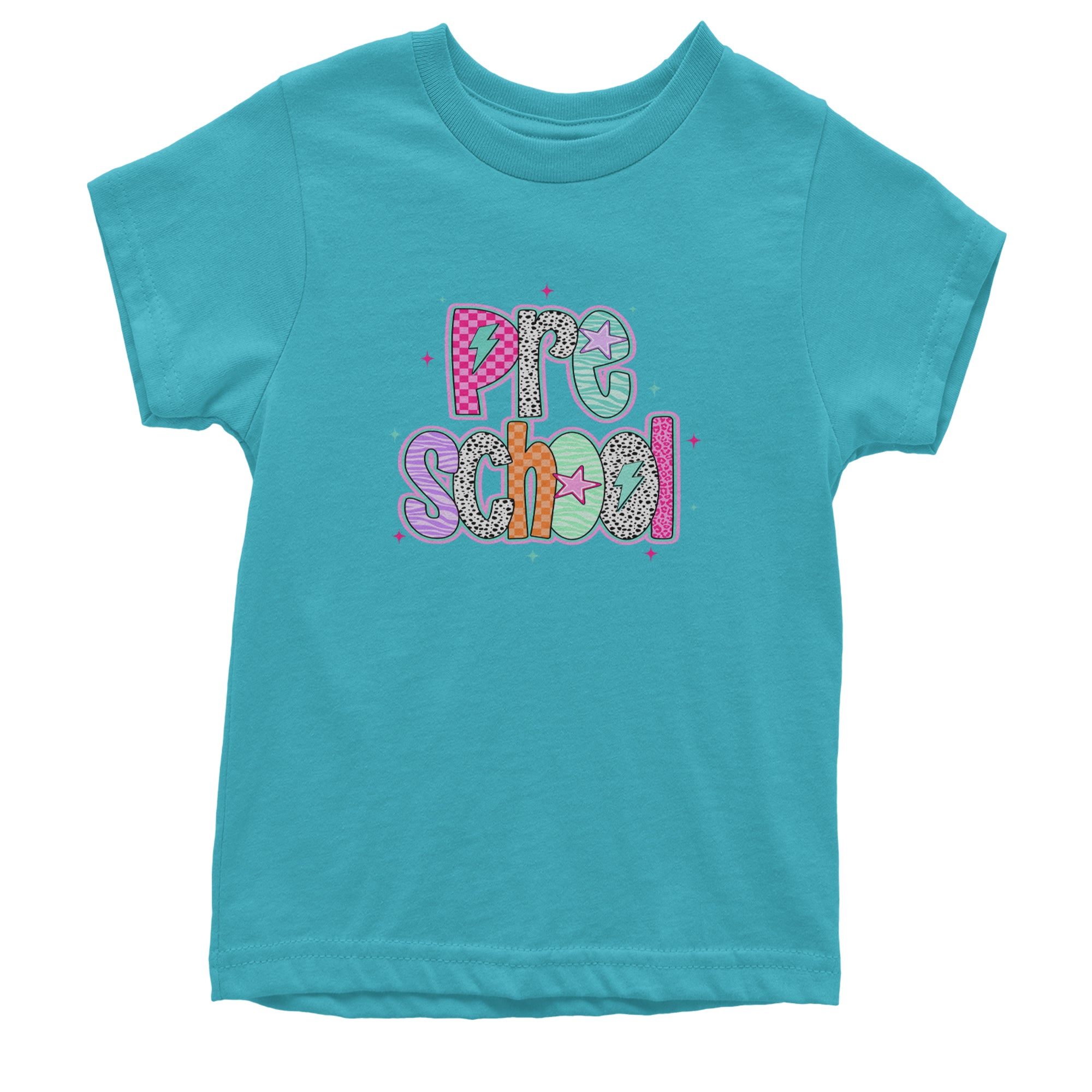 Preschool Power Colorful Back to School Youth T-shirt Teal