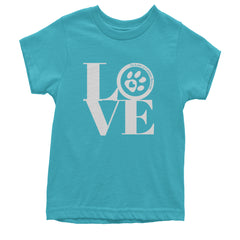 TLC LOVE Dog Rescue Youth T-shirt Teal