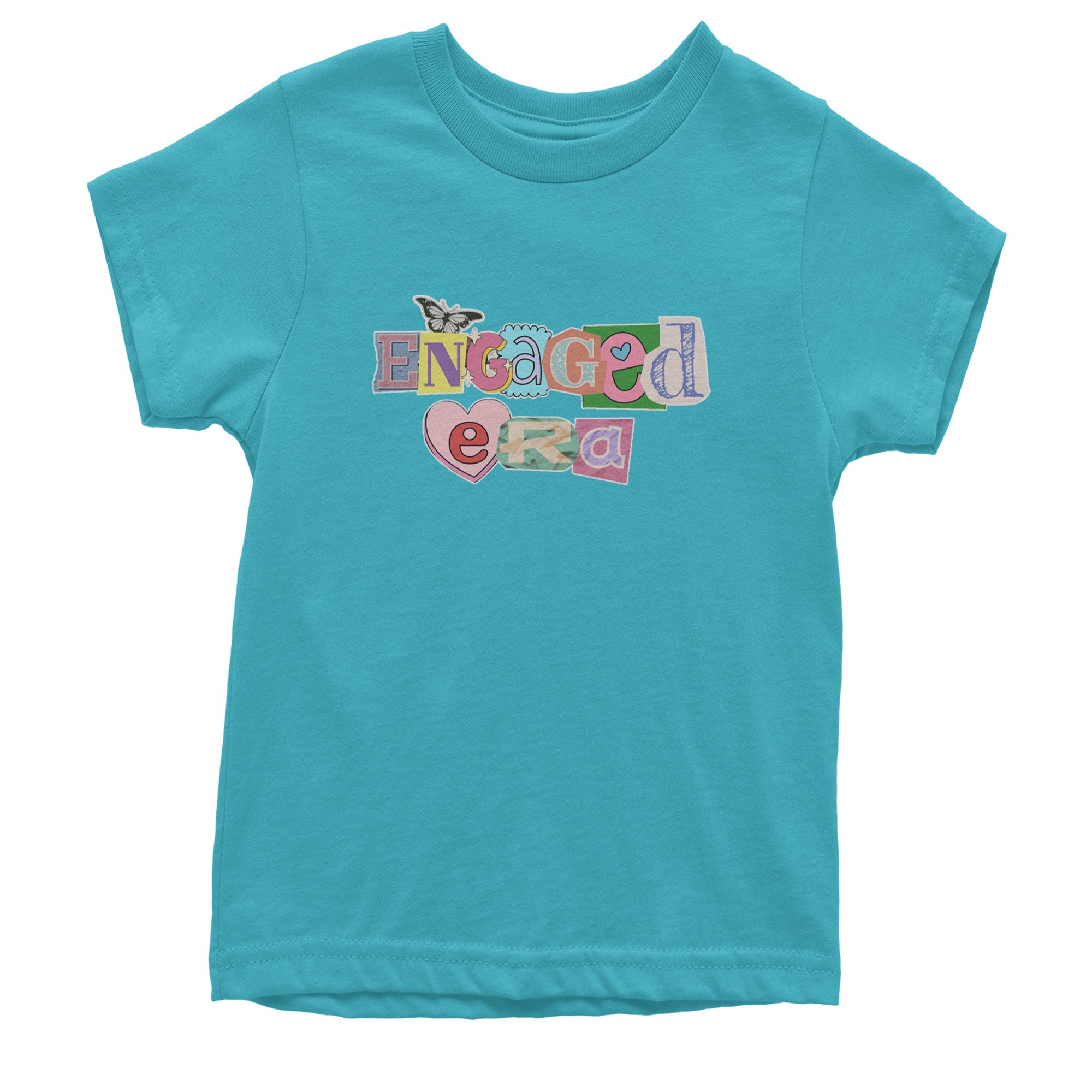 Engaged Era Aesthetic Retro Collage Design Youth T-shirt Teal