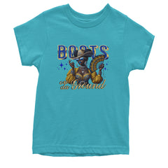 Boots On Da Ground Folding Fan Youth T-shirt Teal