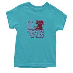Love Philly Liberty Bell Youth T-shirt Teal