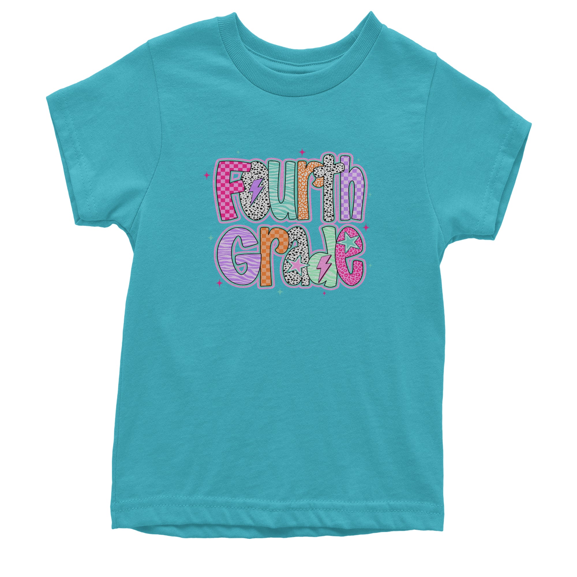 Fourth Grade Fierce Colorful Back to School Youth T-shirt Teal