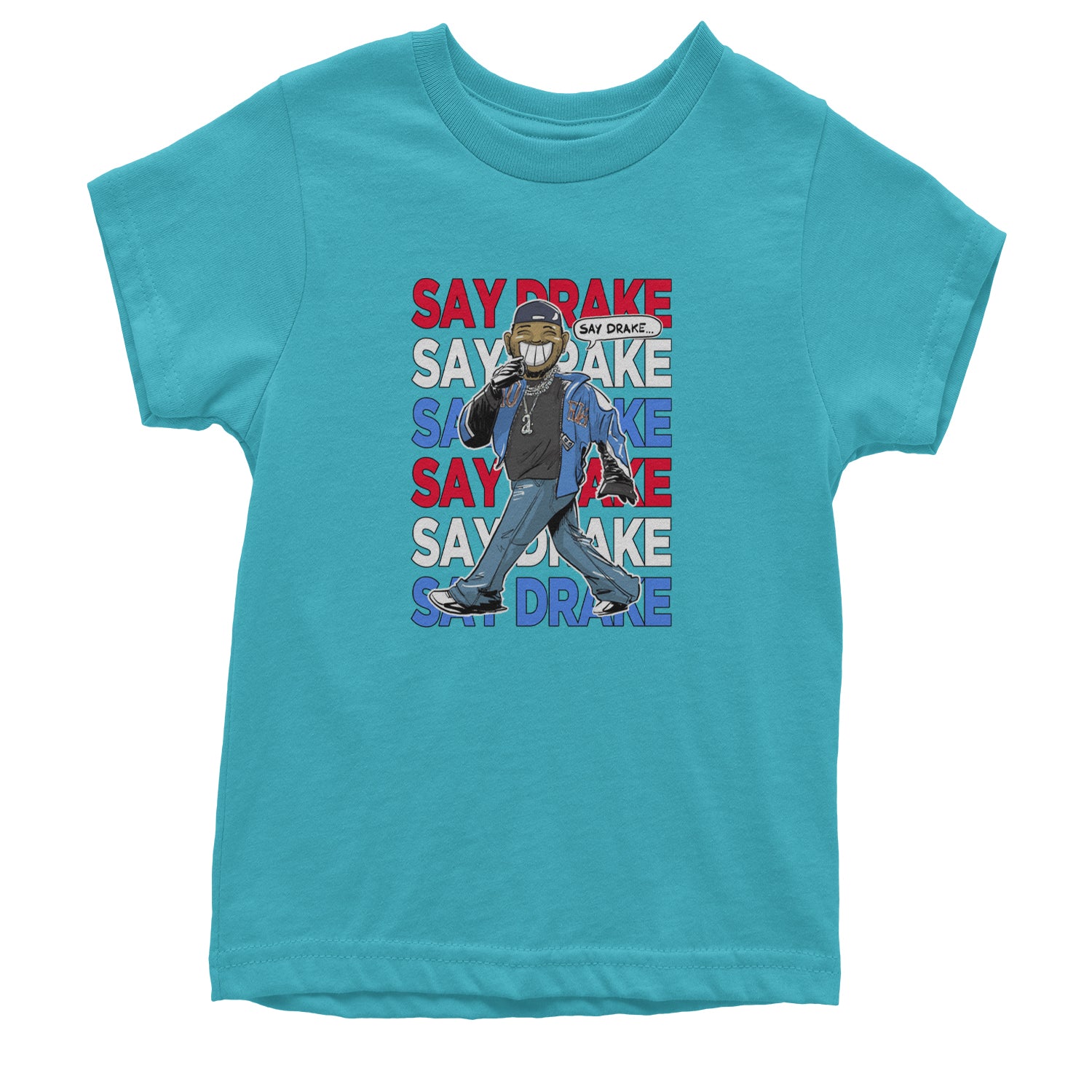 Say Drake Smiling Meme Mustard Youth T-shirt Teal