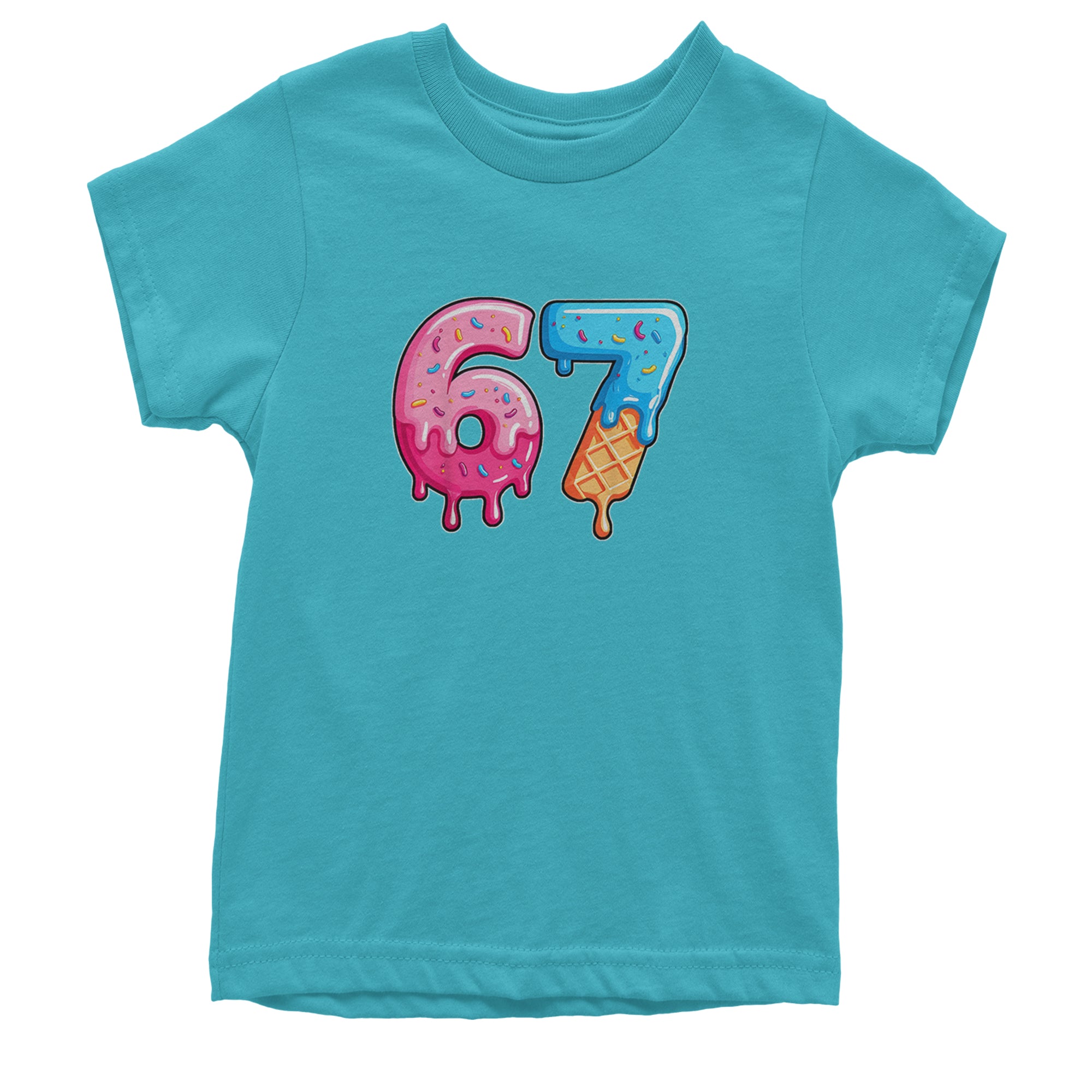 67 Dripping Ice Cream Donut Melt Youth T-shirt Teal