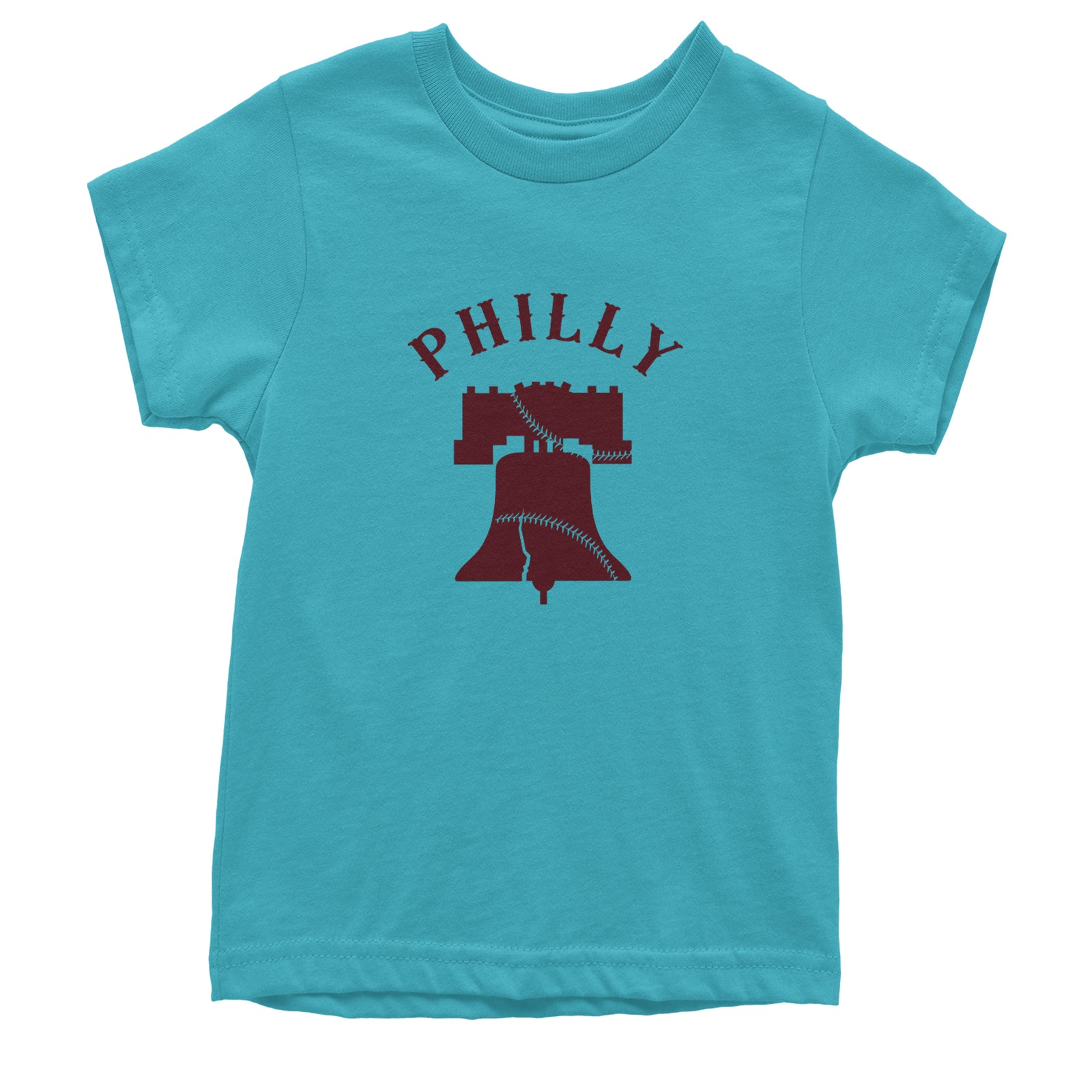 Philly Cracked Liberty Bell Youth T-shirt Teal