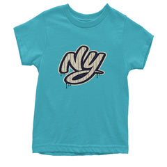 NYC New York City Grunge Street Youth T-shirt Teal