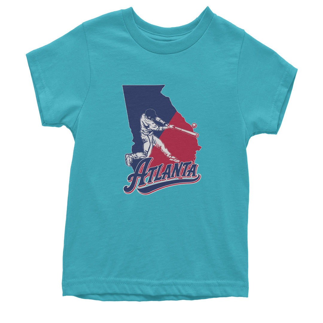 Atlanta Georgia Batter Up Youth T-shirt Teal