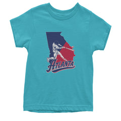 Atlanta Georgia Batter Up Youth T-shirt Teal