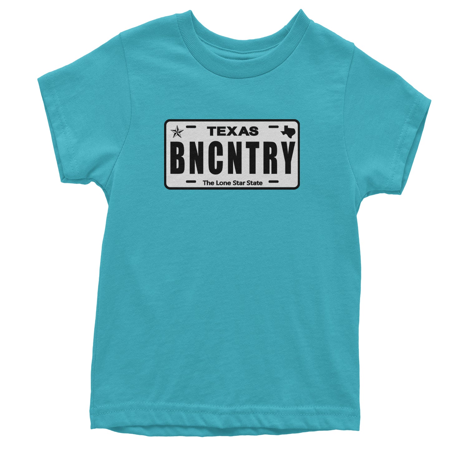 Texas License Plate BNCNTRY Youth T-shirt Teal