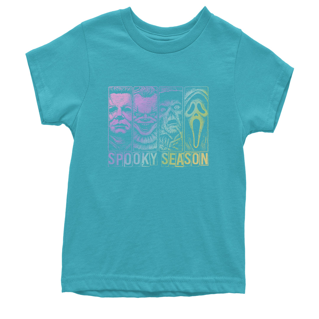 Spooky Season Horror Icons Halloween Youth T-shirt Teal
