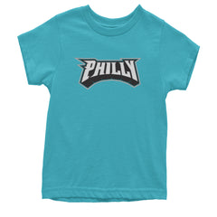 Philly Bold Block Throwback Youth T-shirt Teal