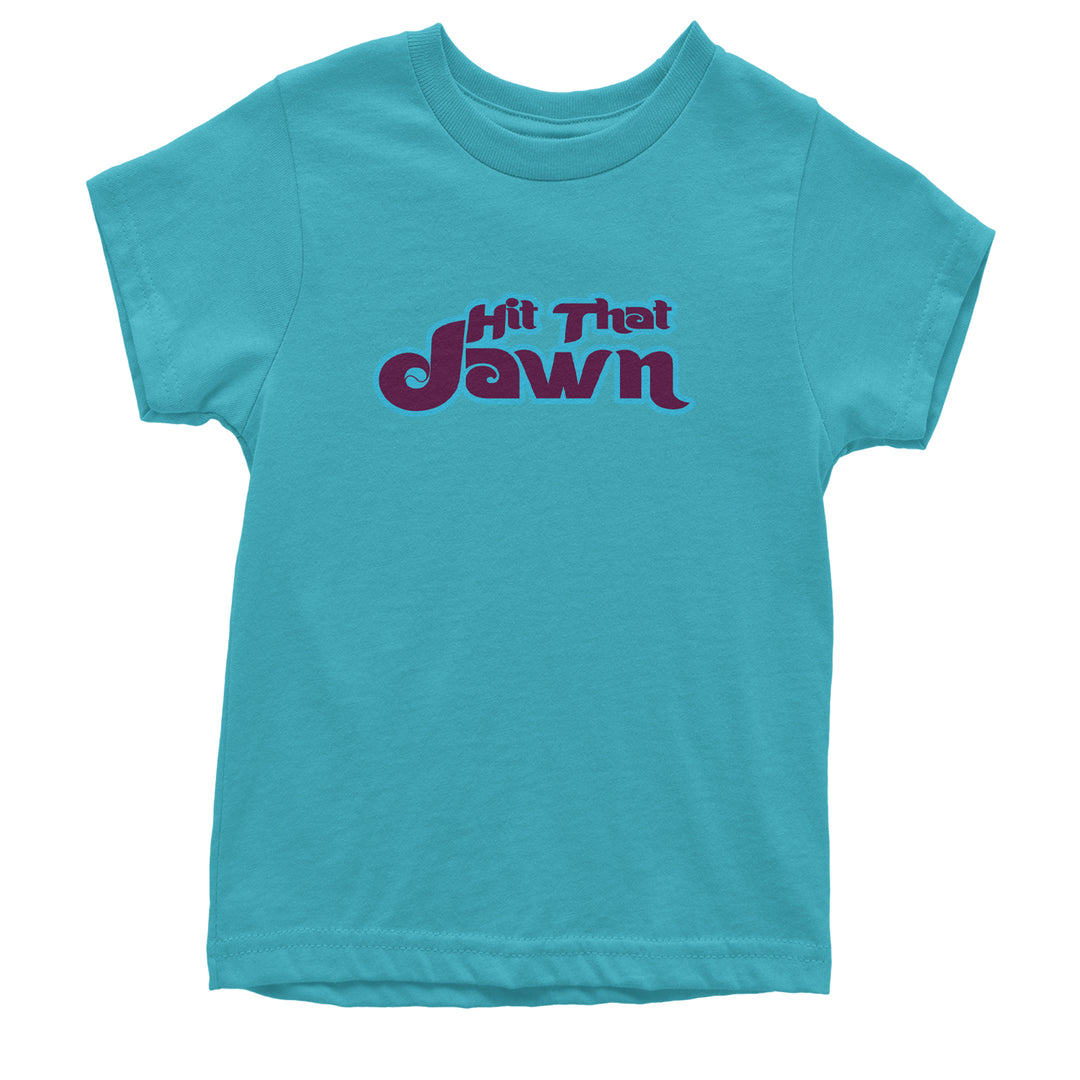 Hit That Jawn Philly Baseball graphic on Kids' Heavyweight Cotton T-Shirt in Teal