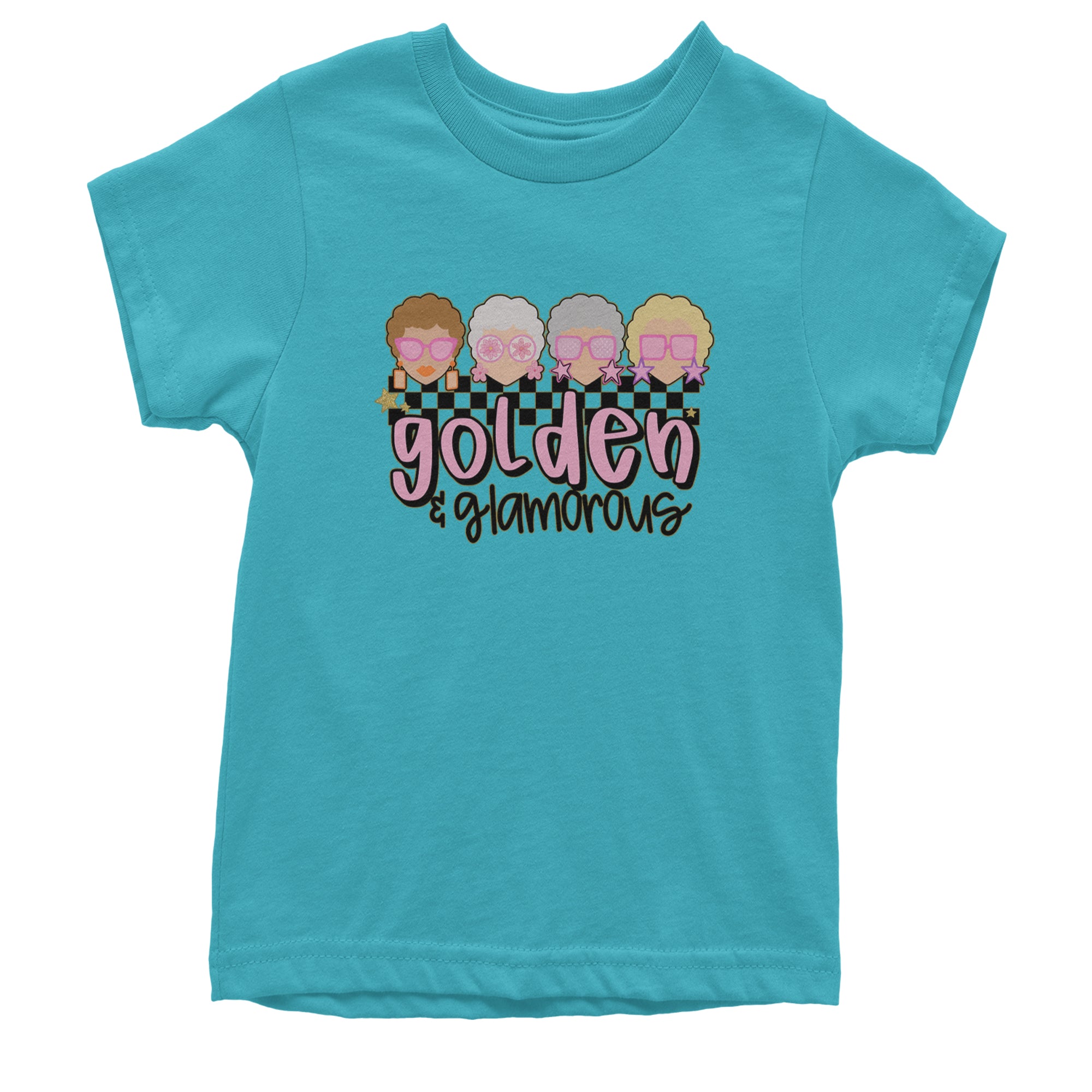 Golden And Glamorous Golden Girls Youth T-shirt Teal
