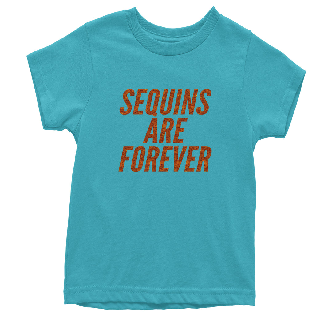 Sequins Are Forever Retro Glam Youth T-shirt Teal