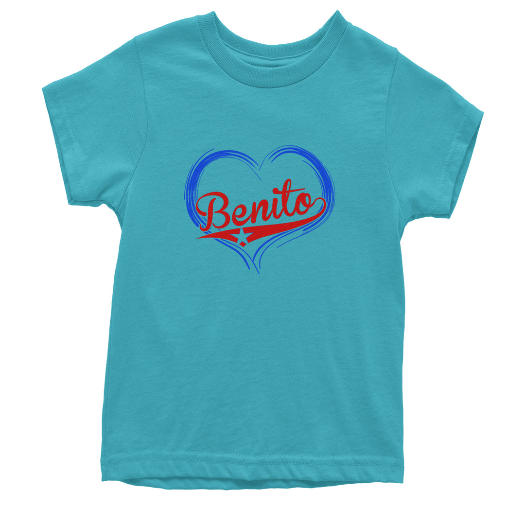 Benito Heart Puerto Rico Youth T-shirt Teal