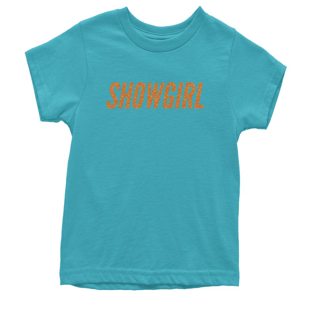 Showgirl Orange Glitter Youth T-shirt Teal
