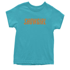 Showgirl Orange Glitter Youth T-shirt Teal