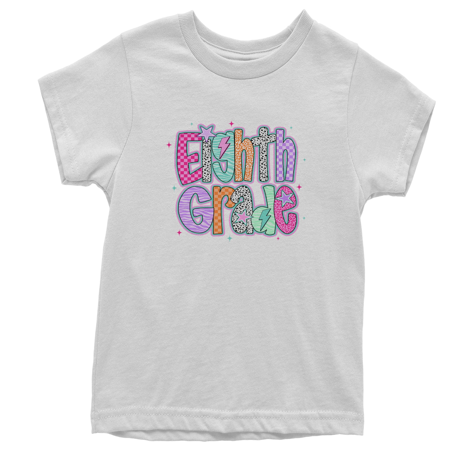 Eighth Grade Energy Colorful Back to School Youth T-shirt White